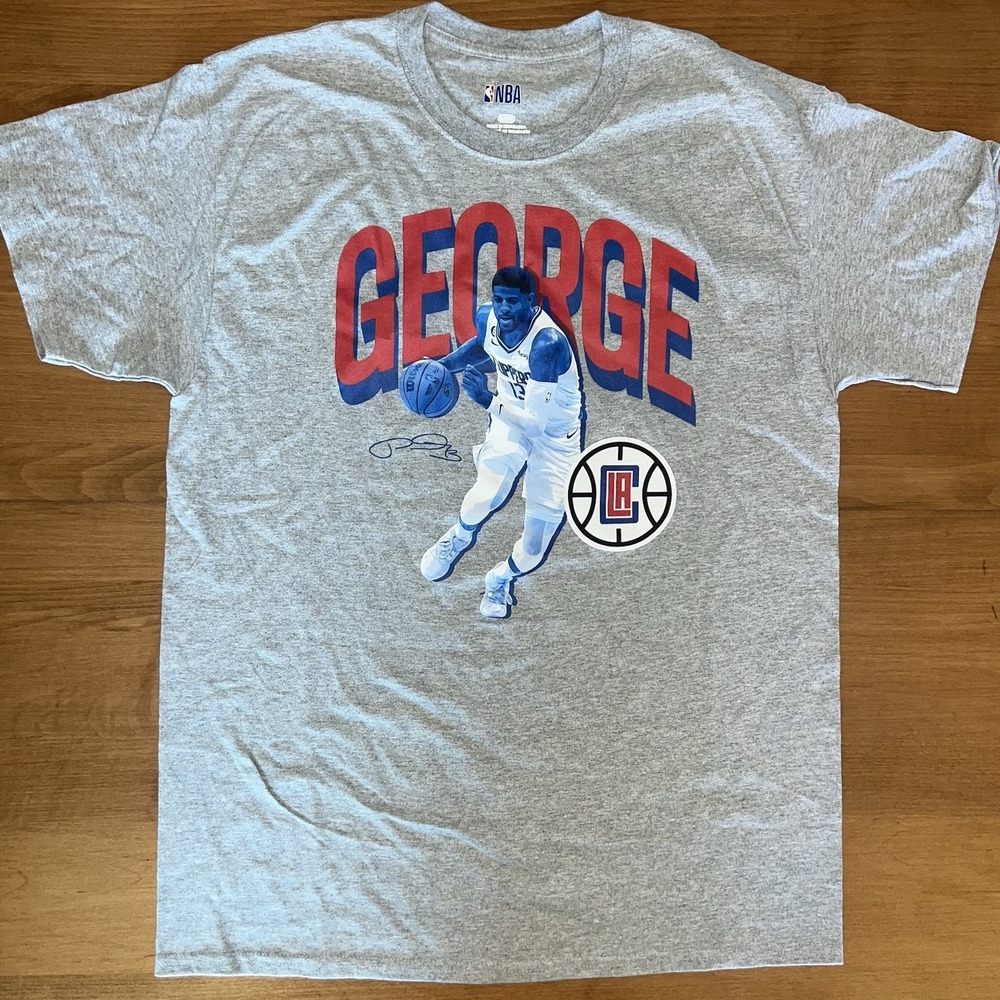 NWOT Paul George Los Angeles Clippers  Men's Large Short Sleeve T Shirt Gray